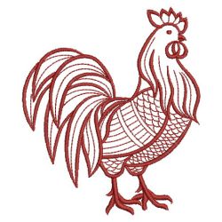 Redwork Roosters 05(Sm) machine embroidery designs