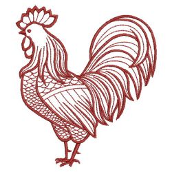 Redwork Roosters 06(Md) machine embroidery designs