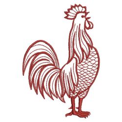 Redwork Roosters 07(Sm) machine embroidery designs