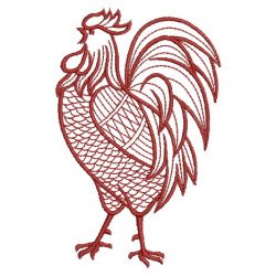 Redwork Roosters 08(Md) machine embroidery designs