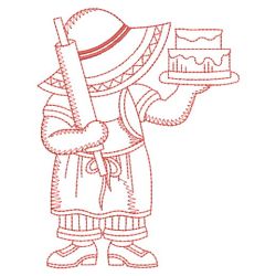 Redwork Sunbonnet Fun 02(Sm) machine embroidery designs