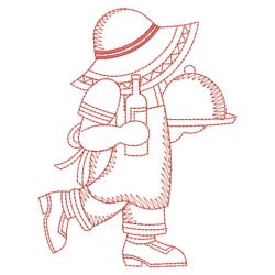 Redwork Sunbonnet Fun 03(Md) machine embroidery designs