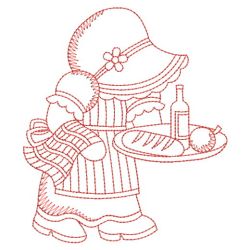 Redwork Sunbonnet Fun 05(Lg) machine embroidery designs