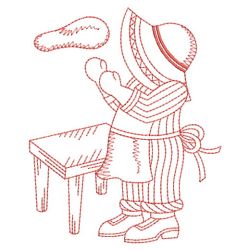 Redwork Sunbonnet Fun 10(Md) machine embroidery designs