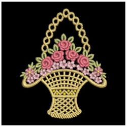 Heirloom Rose Baskets 03 machine embroidery designs