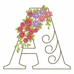 Floral Alphabet 01 machine embroidery designs
