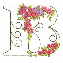 Floral Alphabet 02 machine embroidery designs