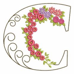 Floral Alphabet 03 machine embroidery designs