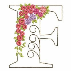 Floral Alphabet 06 machine embroidery designs