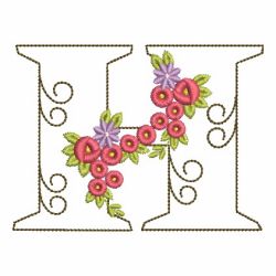Floral Alphabet 08 machine embroidery designs