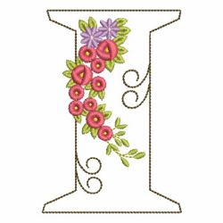 Floral Alphabet 09 machine embroidery designs