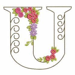 Floral Alphabet 21 machine embroidery designs