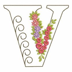 Floral Alphabet 22 machine embroidery designs