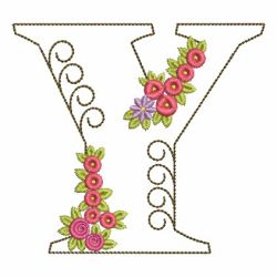 Floral Alphabet 25 machine embroidery designs