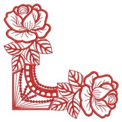 Redwork Rose Corners(Sm) machine embroidery designs
