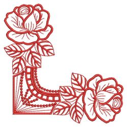 Redwork Rose Corners(Lg) machine embroidery designs