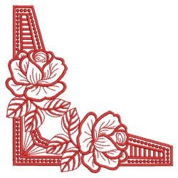 Redwork Rose Corners 02(Md) machine embroidery designs