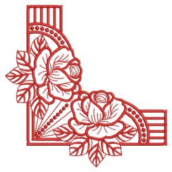 Redwork Rose Corners 03(Lg) machine embroidery designs