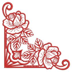 Redwork Rose Corners 05(Lg)