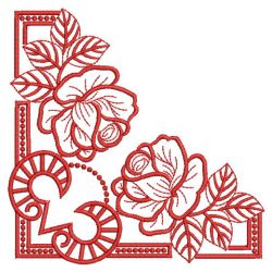Redwork Rose Corners 06(Md) machine embroidery designs