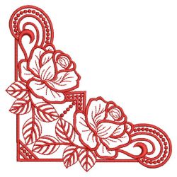 Redwork Rose Corners 10(Md) machine embroidery designs