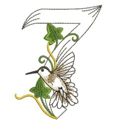 Hummingbird Numbers 07 machine embroidery designs