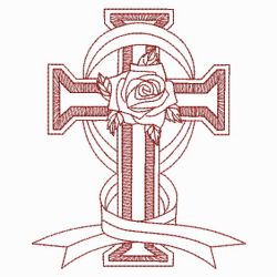 Redwork Rose Cross 2 02(Lg)