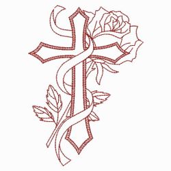 Redwork Rose Cross 2 03(Sm) machine embroidery designs