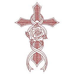 Redwork Rose Cross 2 04(Lg) machine embroidery designs