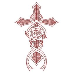 Redwork Rose Cross 2 04(Md)