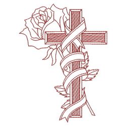 Redwork Rose Cross 2 05(Lg) machine embroidery designs