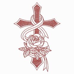 Redwork Rose Cross 2 07(Md) machine embroidery designs