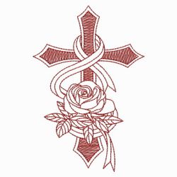 Redwork Rose Cross 2 07(Sm) machine embroidery designs