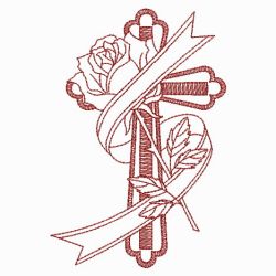 Redwork Rose Cross 2 09(Md) machine embroidery designs