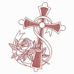 Redwork Rose Cross 2 10(Md) machine embroidery designs