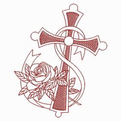 Redwork Rose Cross 2 10(Sm) machine embroidery designs