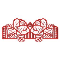 Redwork Rose Borders 04(Md) machine embroidery designs