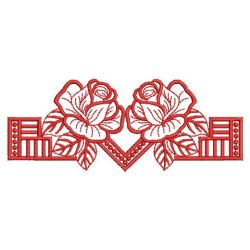 Redwork Rose Borders 06(Md) machine embroidery designs