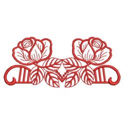 Redwork Rose Borders 08(Md) machine embroidery designs