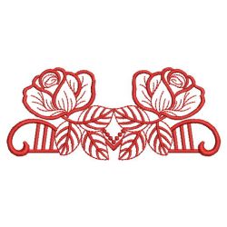 Redwork Rose Borders 08(Lg)