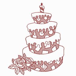 Redwork Cakes 02(Md) machine embroidery designs