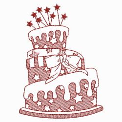 Redwork Cakes 04(Md) machine embroidery designs