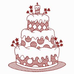 Redwork Cakes 05(Md) machine embroidery designs
