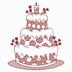 Redwork Cakes 05(Sm) machine embroidery designs