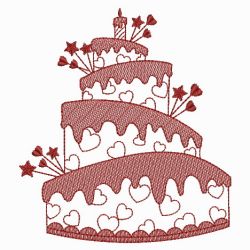 Redwork Cakes 06(Md) machine embroidery designs