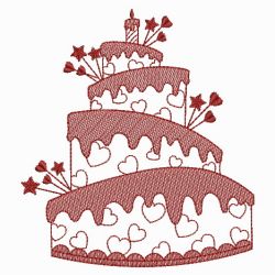 Redwork Cakes 06(Sm) machine embroidery designs