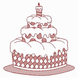 Redwork Cakes 07(Lg) machine embroidery designs