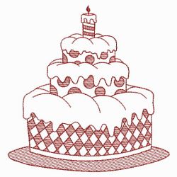 Redwork Cakes 07(Sm) machine embroidery designs