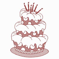 Redwork Cakes 08(Md) machine embroidery designs