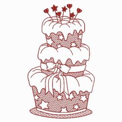 Redwork Cakes 09(Lg) machine embroidery designs